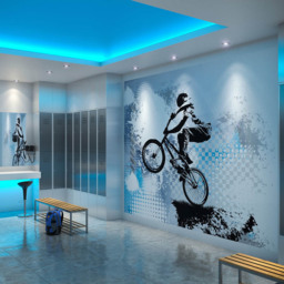 Origin Murals Bmx Biking Blue Wall Mural
