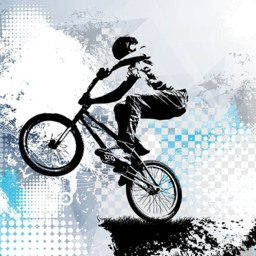 Origin Murals Bmx Biking Blue Wall Mural - thumbnail 2