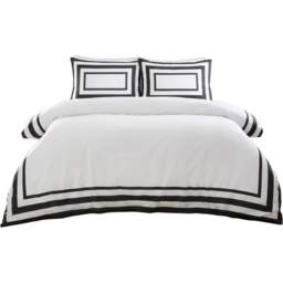 Oxford Border Duvet Set Monochrome Superking - thumbnail 2