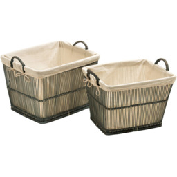 Premier Housewares Rustic Grey Storage Baskets 2 Pack