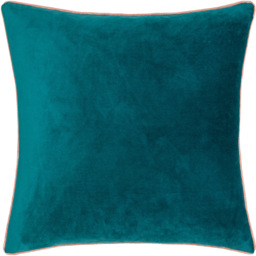 Furn Meridian Velvet Teal and Blush Cushion 45 x 45cm - thumbnail 1