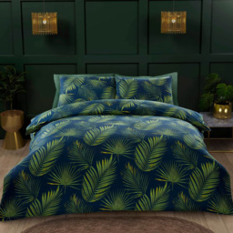 Serene Palma Double Green Microfibre Duvet Set