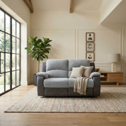 New Charleston 2 Seater Grey Manual Recliner Sofa - thumbnail 3