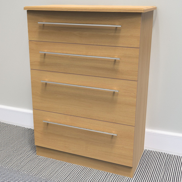 Crowndale Sherwood Modern Oak 4 Drawer Deep Chest of Drawers - image 1