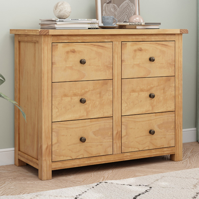 Cabinet Bits Lugo 6 Drawer Antique Chest of Drawers with Brass Knob - image 1
