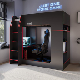 Flair Meridian Black Single Gaming High Sleeper - thumbnail 4