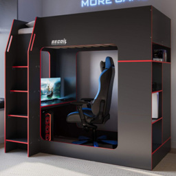 Flair Meridian Black Single Gaming High Sleeper - thumbnail 1