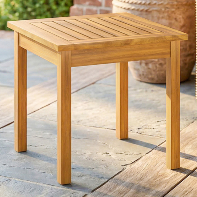 Outsunny Square Natural Wood Outdoor Coffee Table - image 1