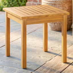 Outsunny Square Natural Wood Outdoor Coffee Table - thumbnail 1