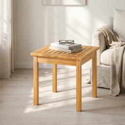 Outsunny Square Natural Wood Outdoor Coffee Table - thumbnail 4