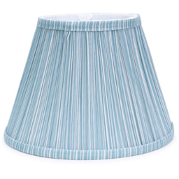 ValueLights Laurenne Blue Pinstripe Pleated Lamp Shade Large