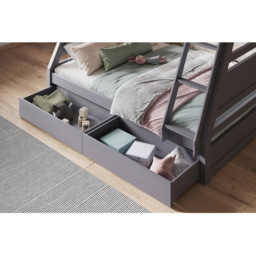 Flair Ollie Triple Sleeper Grey Wooden 2 Drawer Bunk Bed - thumbnail 3