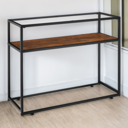 tectake Kilkenny 2 Shelf Dark Wood Rustic Console Table