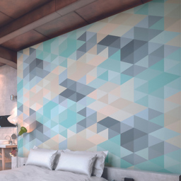 Origin Murals Iso Triangles Blue Wall Mural