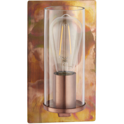 Merano Palermo Copper Patina and Clear Glass Wall Lamp