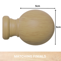 Caecus Oak Wooden Curtain Pole 200cm - thumbnail 3