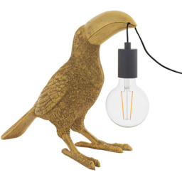 Merano Andria Vintage Gold Paint and Matt Black Toucan Table Lamp