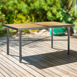Outsunny 6 Seater Garden Dining Table with Parasol Hole
