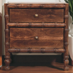 Artisan Furniture Roasted Almond 2 Drawer Bamboo Frame Mango Wood Nightstand