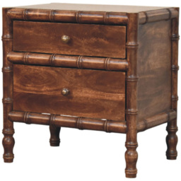 Artisan Furniture Roasted Almond 2 Drawer Bamboo Frame Mango Wood Nightstand - thumbnail 3