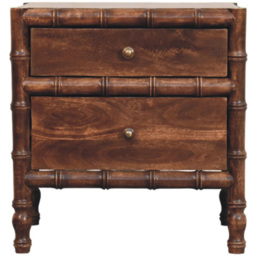 Artisan Furniture Roasted Almond 2 Drawer Bamboo Frame Mango Wood Nightstand - thumbnail 2