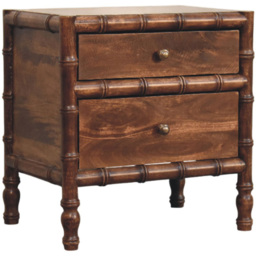Artisan Furniture Roasted Almond 2 Drawer Bamboo Frame Mango Wood Nightstand - thumbnail 4