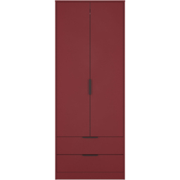 Crowndale Hong Kong 2 Door 2 Drawer Red Matt Tall Wardrobe Ready Assembled - thumbnail 2