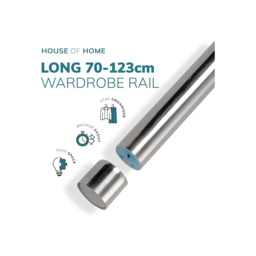 House of Home Stainless Steel Extendable Wardrobe Rail Double Pass Hanging Base 70-123cm - thumbnail 2