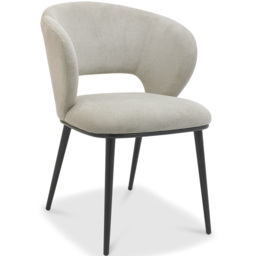 Bentley Designs Luca Beige Fabric Upholstered Dining Chair Set of 2 - thumbnail 2