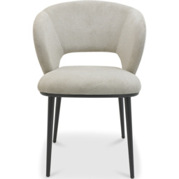Bentley Designs Luca Beige Fabric Upholstered Dining Chair Set of 2 - thumbnail 3