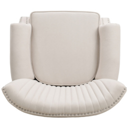 Living and Home Channel Deep Cushioned Beige Armchair with Nailhead Trim - thumbnail 4