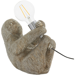 Merano Andria Vintage Silver Paint and Chrome Sloth Table Lamp