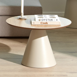 Florence Soli Round Oak and Grey Low Coffee Table