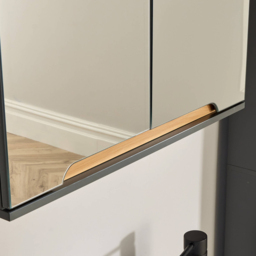 Home Source Florence Grey Mirrored Hanging Wall Cabinet - thumbnail 3