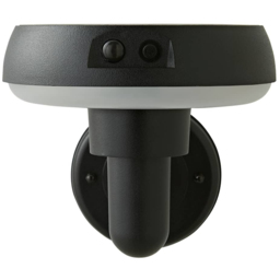 ValueLights Matte Black PIR Motion Sensor Solar Powered LED Outdoor Halo Wall Light