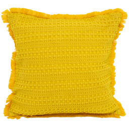 Velosso Waffle Fringed Ochre Filled Cushion 43 x 43cm 2 Pack