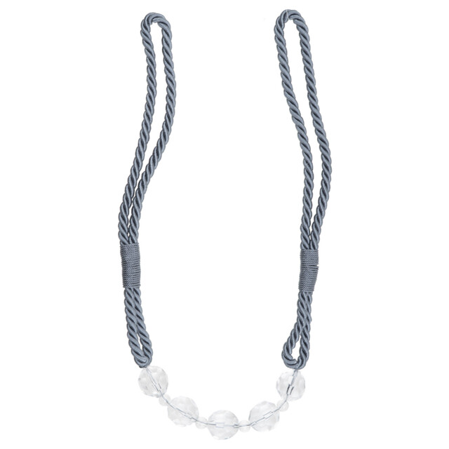 Steel Blue Beads and Diamante Tieback