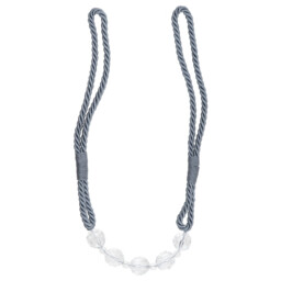 Steel Blue Beads and Diamante Tieback