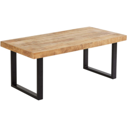 Home Source Rectangular Mango Wooden Table with Solid Iron Legs 112cm - thumbnail 2