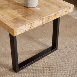 Home Source Rectangular Mango Wooden Table with Solid Iron Legs 112cm - thumbnail 3