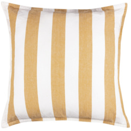 Yard Hayle Stripe Yellow Cotton Reversible Cushion 50 x 50cm