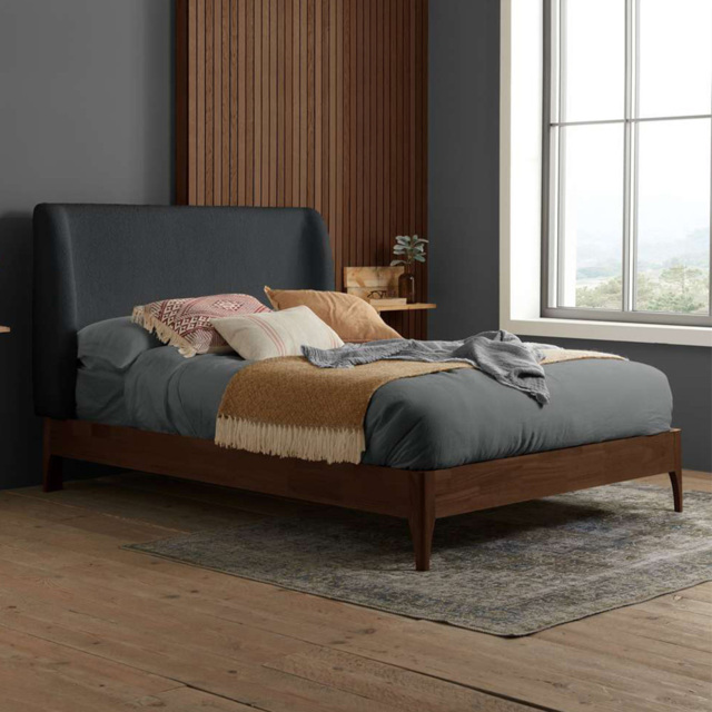 Birlea Halfden Double Bed with Boucle Winged Headboard - image 1