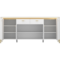 Furniture To Go Lazio 4 Door 2 Drawer Alpine White Sideboard - thumbnail 3