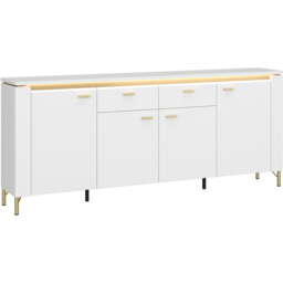 Furniture To Go Lazio 4 Door 2 Drawer Alpine White Sideboard - thumbnail 2