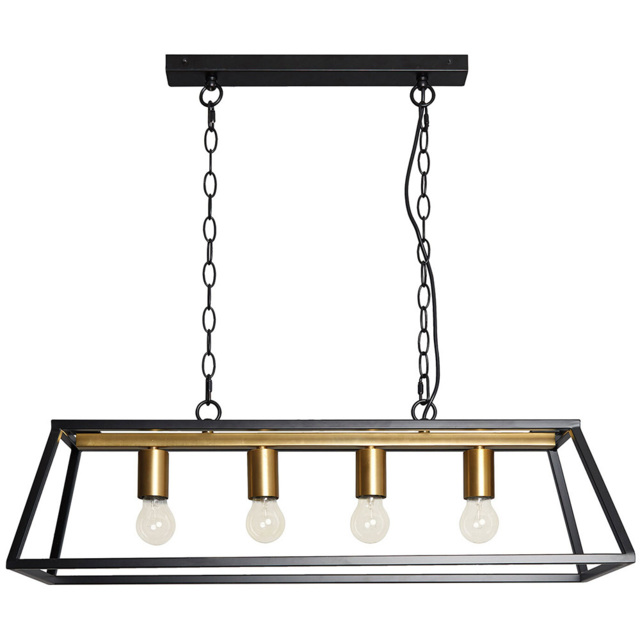 Marcella 4 Light Glass Black Metal Ceiling Fitting - image 1