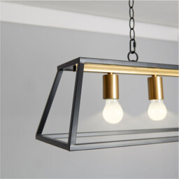 Marcella 4 Light Glass Black Metal Ceiling Fitting - thumbnail 3