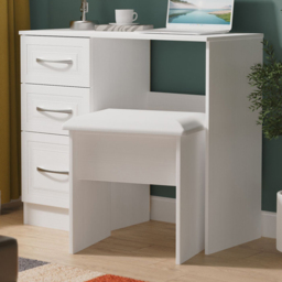 Crowndale Dorset 3 Drawer Signature White Vanity Dressing Table Ready Assembled