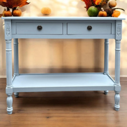 Acacia Home Sky Blue 2 Drawer Console Table