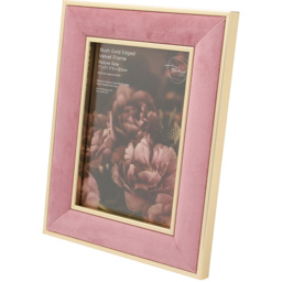 Gold Edged Velvet Photo Frame Blush 7 x 5 inch - thumbnail 3