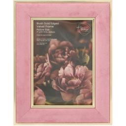 Gold Edged Velvet Photo Frame Blush 7 x 5 inch